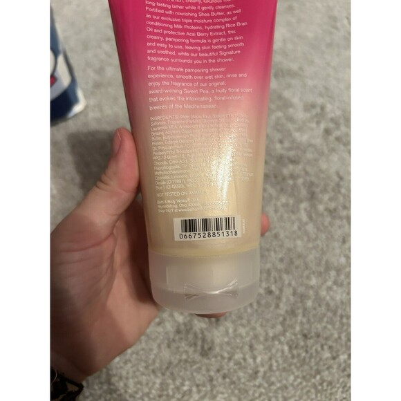 rare discontinued Bath & Body Works triple moisture shower cream sweet pea 8 oz - Picture 3 of 3
